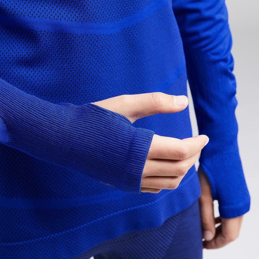 Kids Long-Sleeved Base Layer Football Top - Mottled, Bright Indigo, , large image number 9
