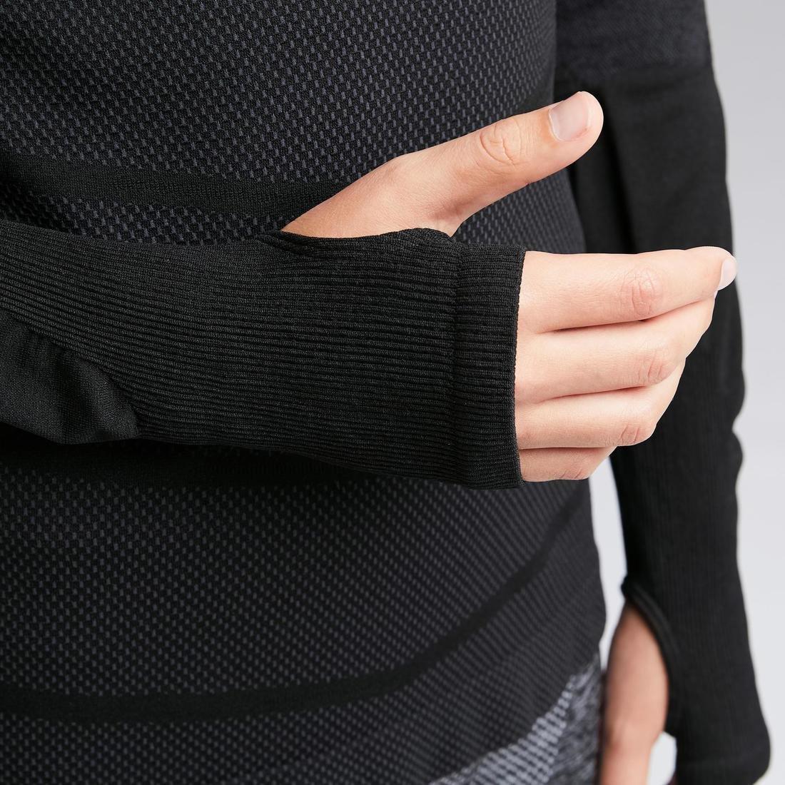 Kids Long-Sleeved Base Layer Football Top, Black, , large image number 8