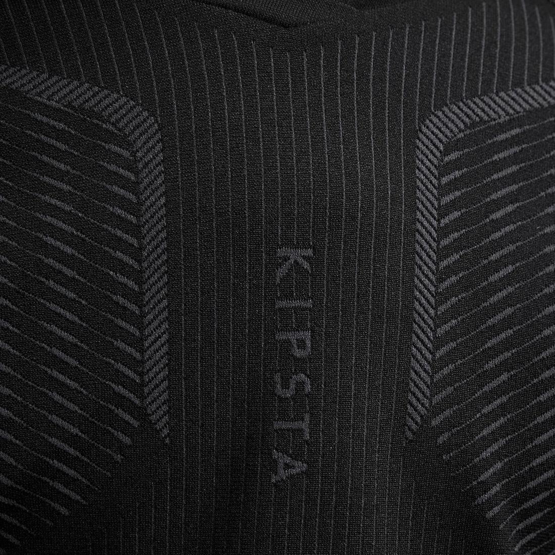 KIPSTA - Kids Long-Sleeved Base Layer Football Top, Black