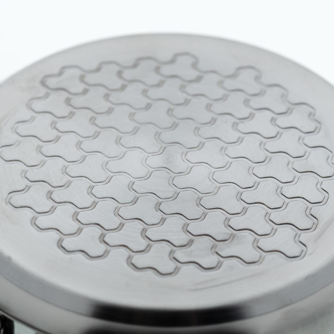 Hiker's Camping Stainless Steel Cooking Set MH100 4 People, Dark Grey, No Color, medium