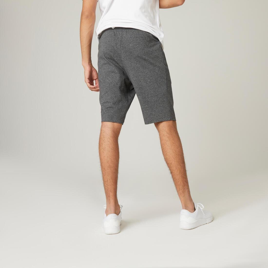 FitnessLong Slim-Fit StretchCotton Shorts With Zip Pockets, Dark Grey, , large image number 2