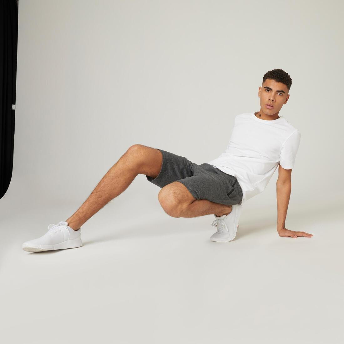 FitnessLong Slim-Fit StretchCotton Shorts With Zip Pockets, Dark Grey, , large image number 3