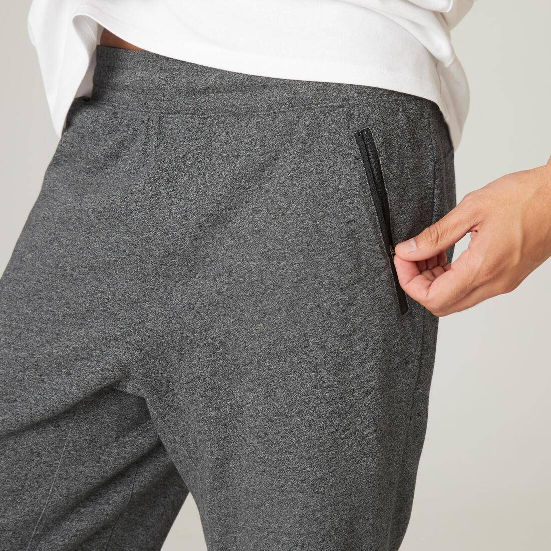 FitnessLong Slim-Fit StretchCotton Shorts With Zip Pockets, Dark Grey, , large image number 4