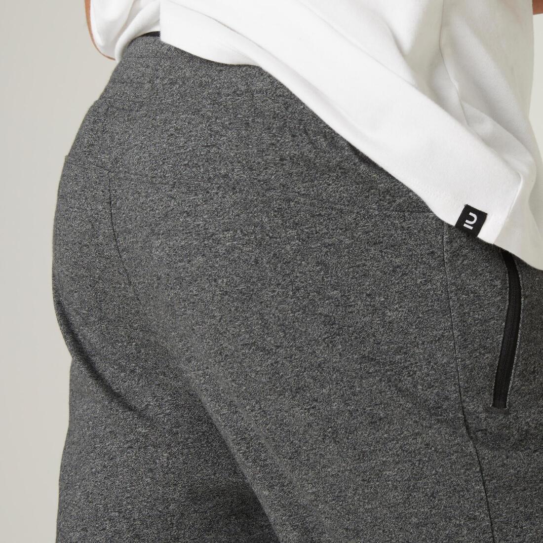 FitnessLong Slim-Fit StretchCotton Shorts With Zip Pockets, Dark Grey, , large image number 6