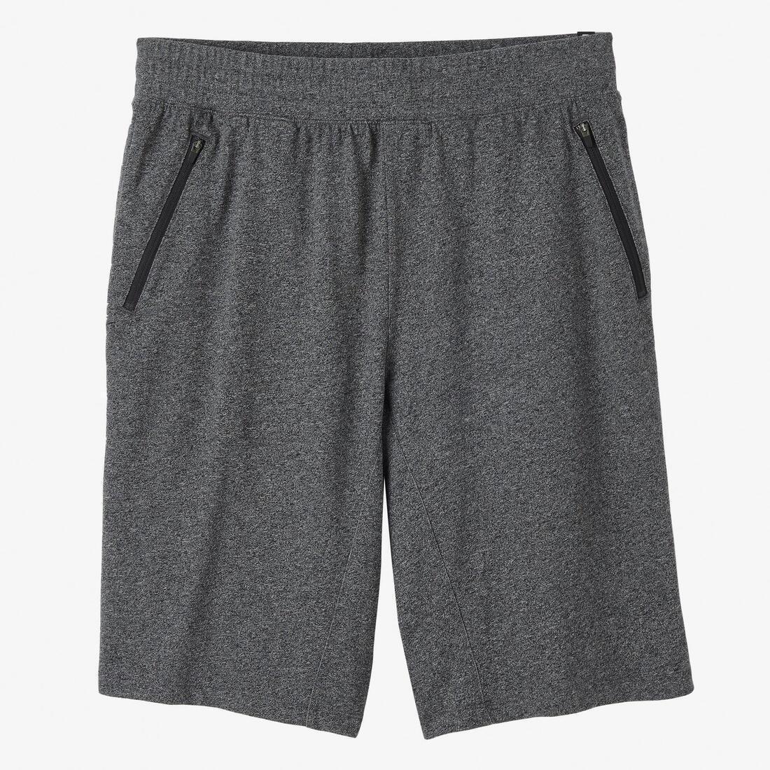 FitnessLong Slim-Fit StretchCotton Shorts With Zip Pockets, Dark Grey, , large image number 7