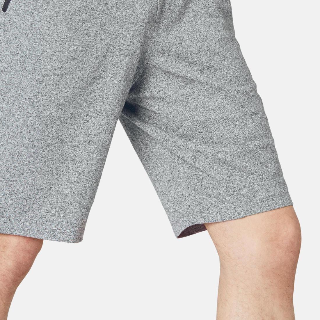 NYAMBA - FitnessLong Slim-Fit StretchCotton Shorts With Zip Pockets, Dark Grey