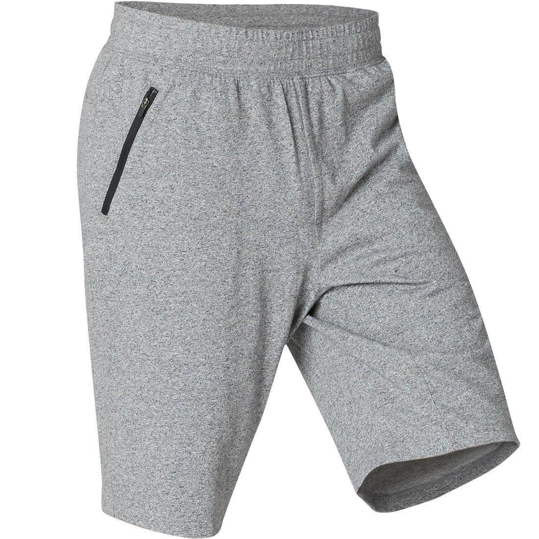 FitnessLong Slim-Fit StretchCotton Shorts With Zip Pockets, Dark Grey, , large image number 14