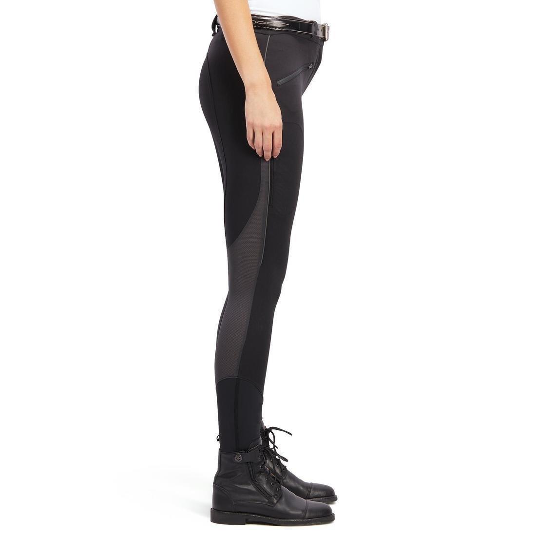 500 Mesh Women's Lightweight Horse Riding Jodhpurs, Black, No Color, large image number 3