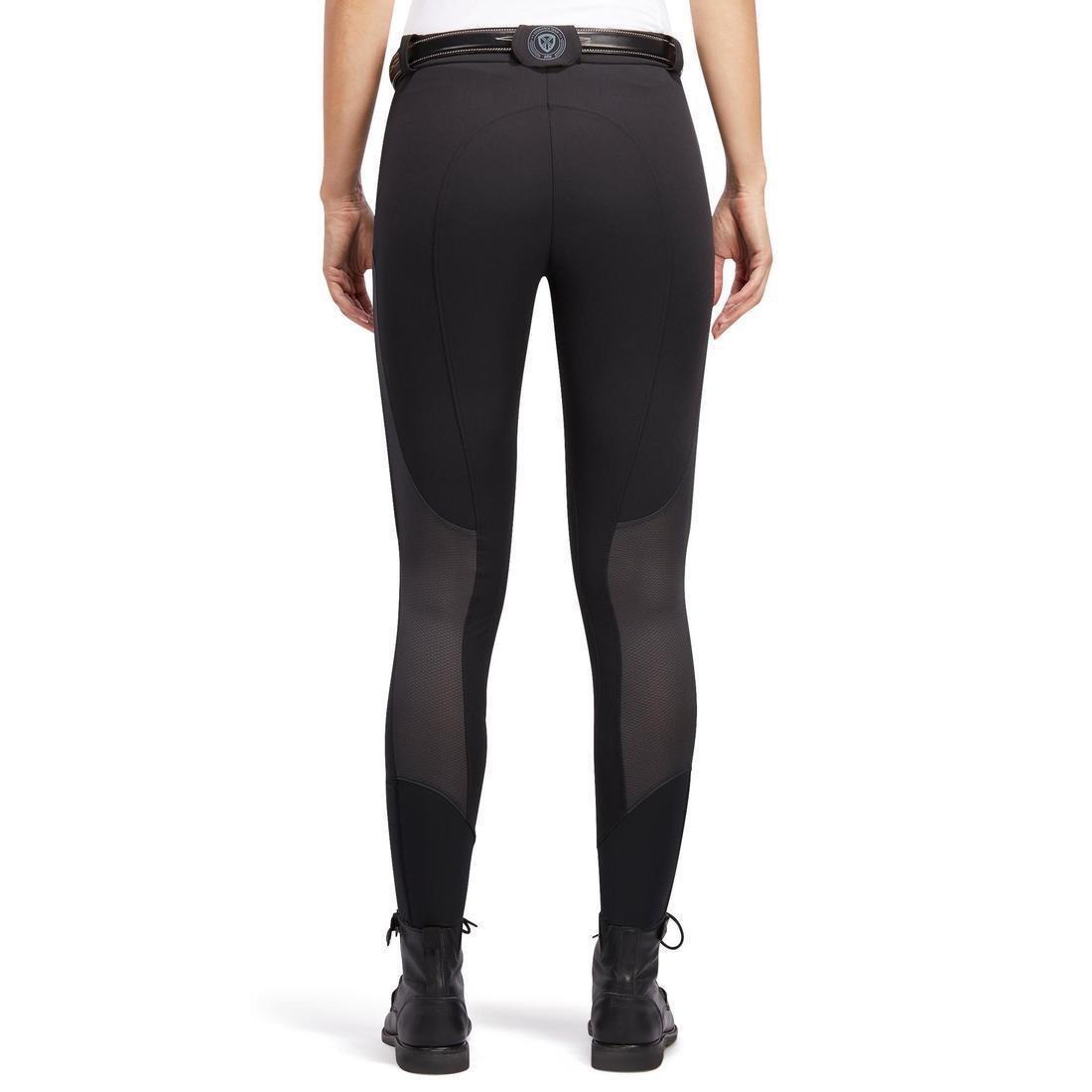 500 Mesh Women's Lightweight Horse Riding Jodhpurs, Black, No Color, large image number 4