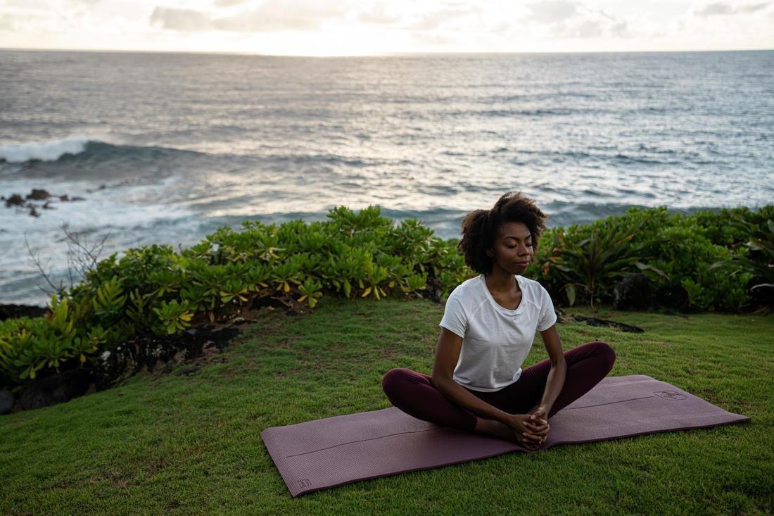 Comfort Yoga Mat - Jungle, Bordeaux, No Color, large image number 8