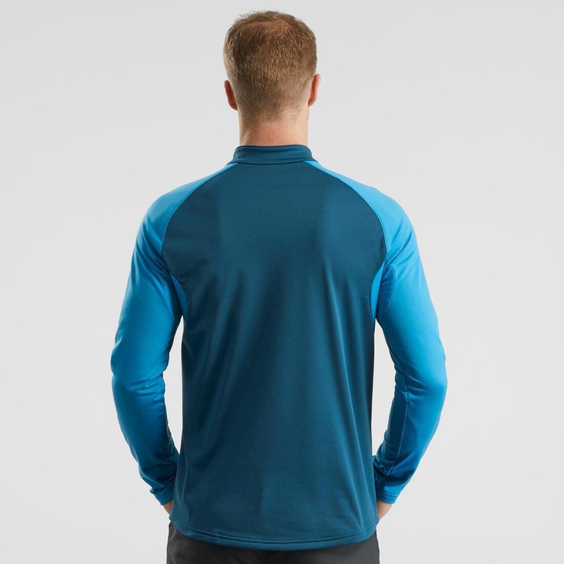 PRUSSIAN BLUE Men's hiking long-sleeved warm T-shirt - SH100, , large image number 3