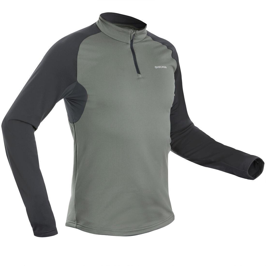 CERULEAN BLUE Men's hiking long-sleeved warm T-shirt - SH100, No Color, large image number 6