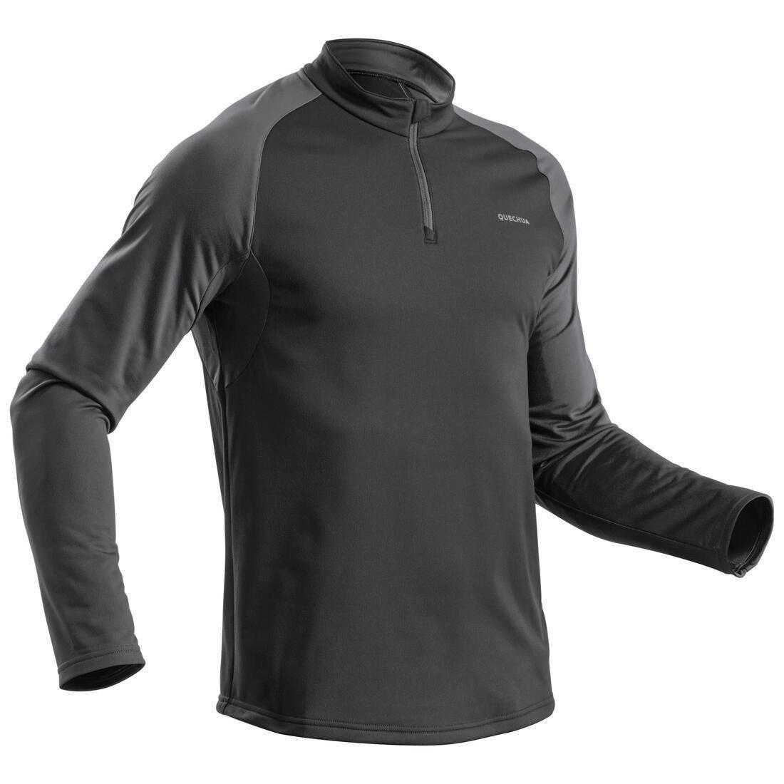 PRUSSIAN BLUE Men's hiking long-sleeved warm T-shirt - SH100, , large image number 7