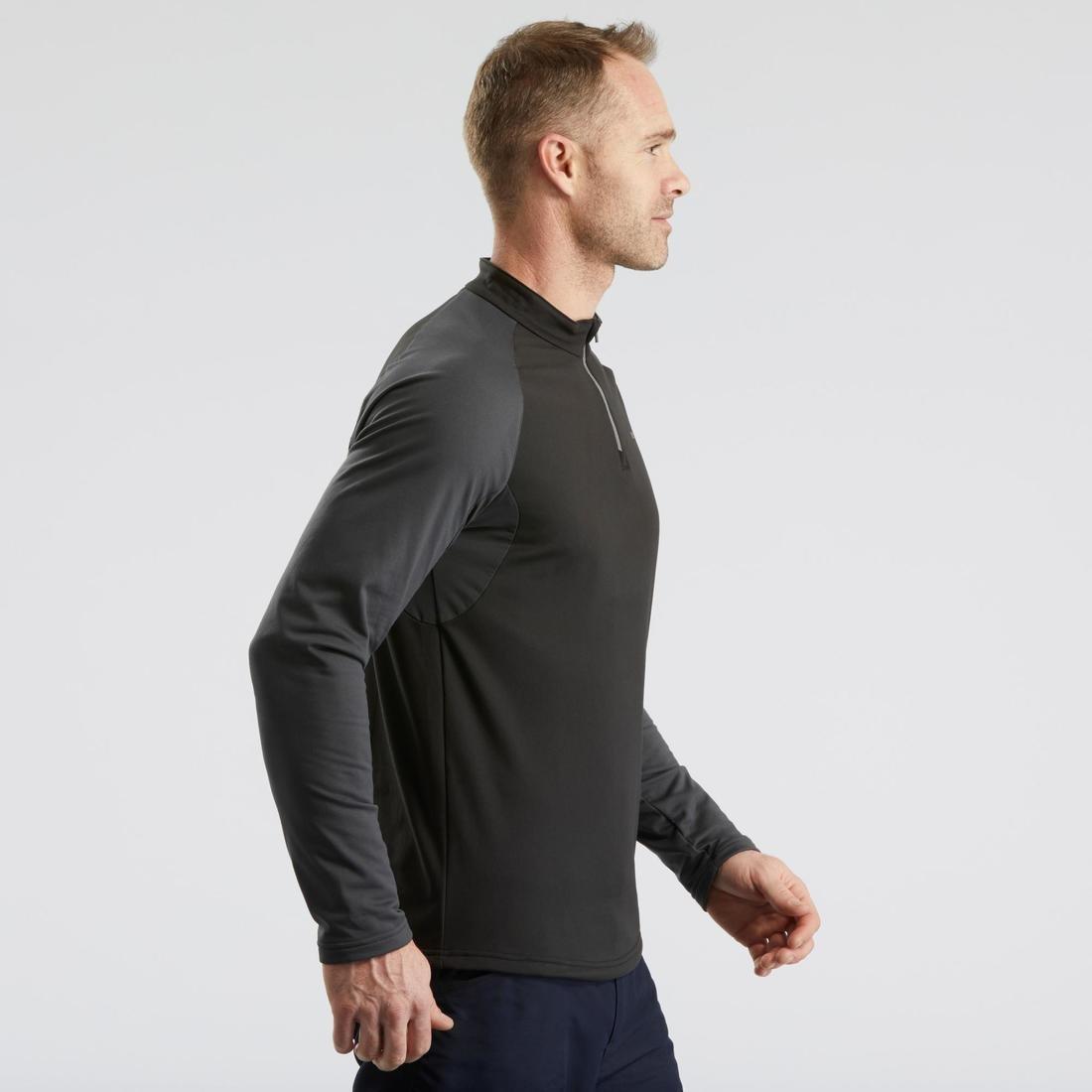 PRUSSIAN BLUE Men's hiking long-sleeved warm T-shirt - SH100, , large image number 8