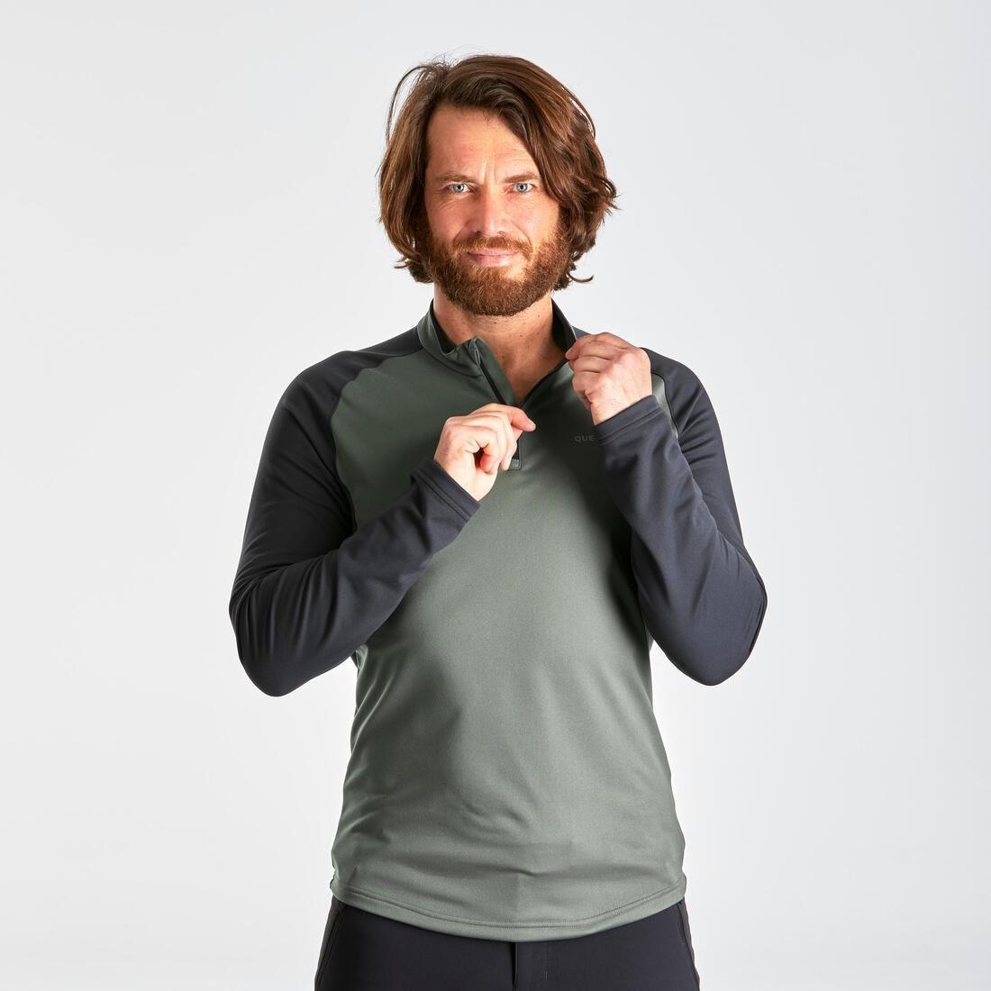 PRUSSIAN BLUE Men's hiking long-sleeved warm T-shirt - SH100, , large image number 11