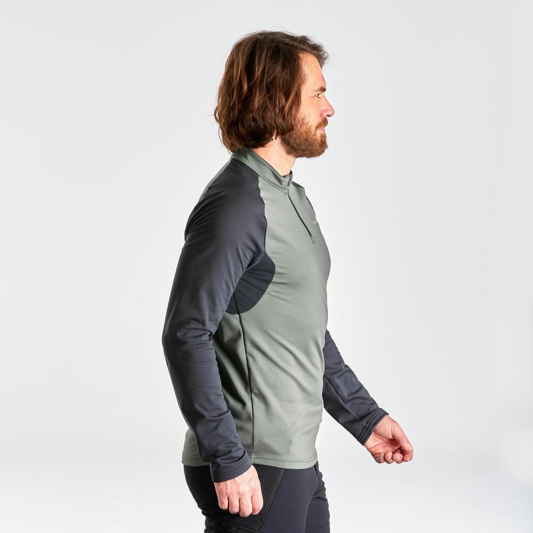 PRUSSIAN BLUE Men's hiking long-sleeved warm T-shirt - SH100, , large image number 12