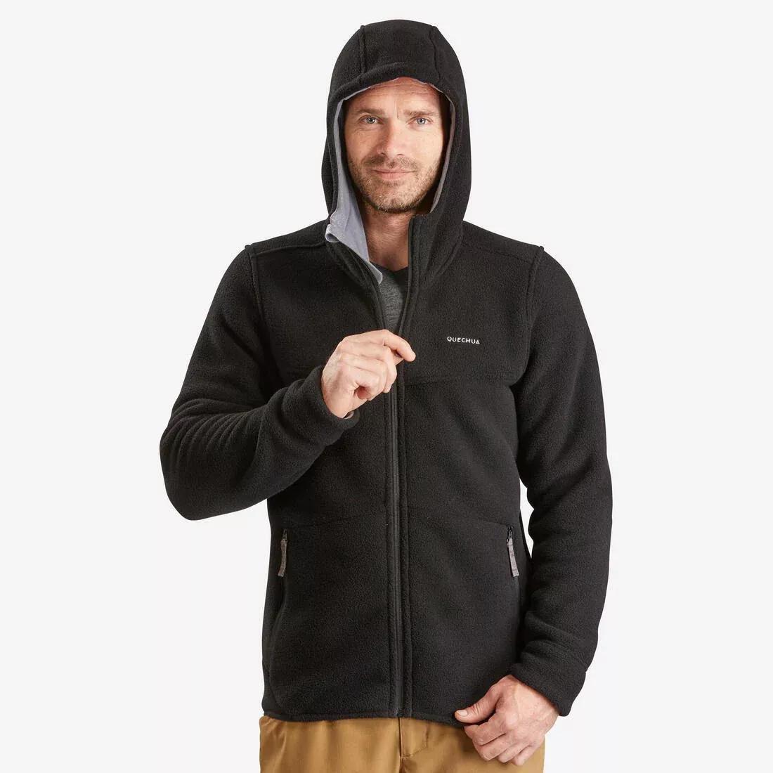 QUECHUA Black Orange Stratermic Lined Softshell Zip Outdoor Jacket