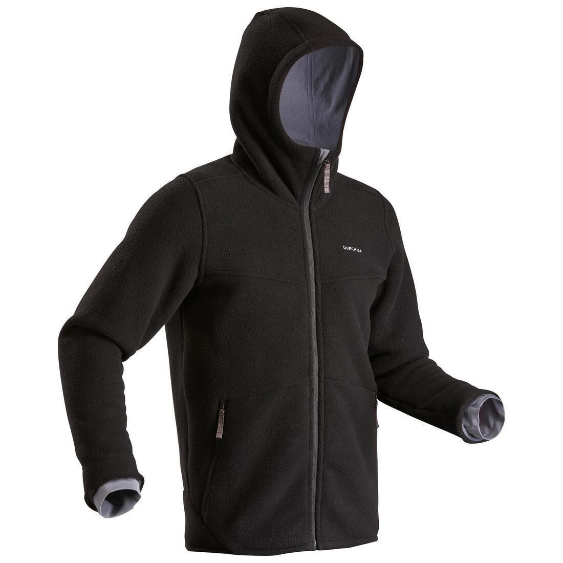 QUECHUA - Men Warm Hiking Fleece Jacket Sh500, Black