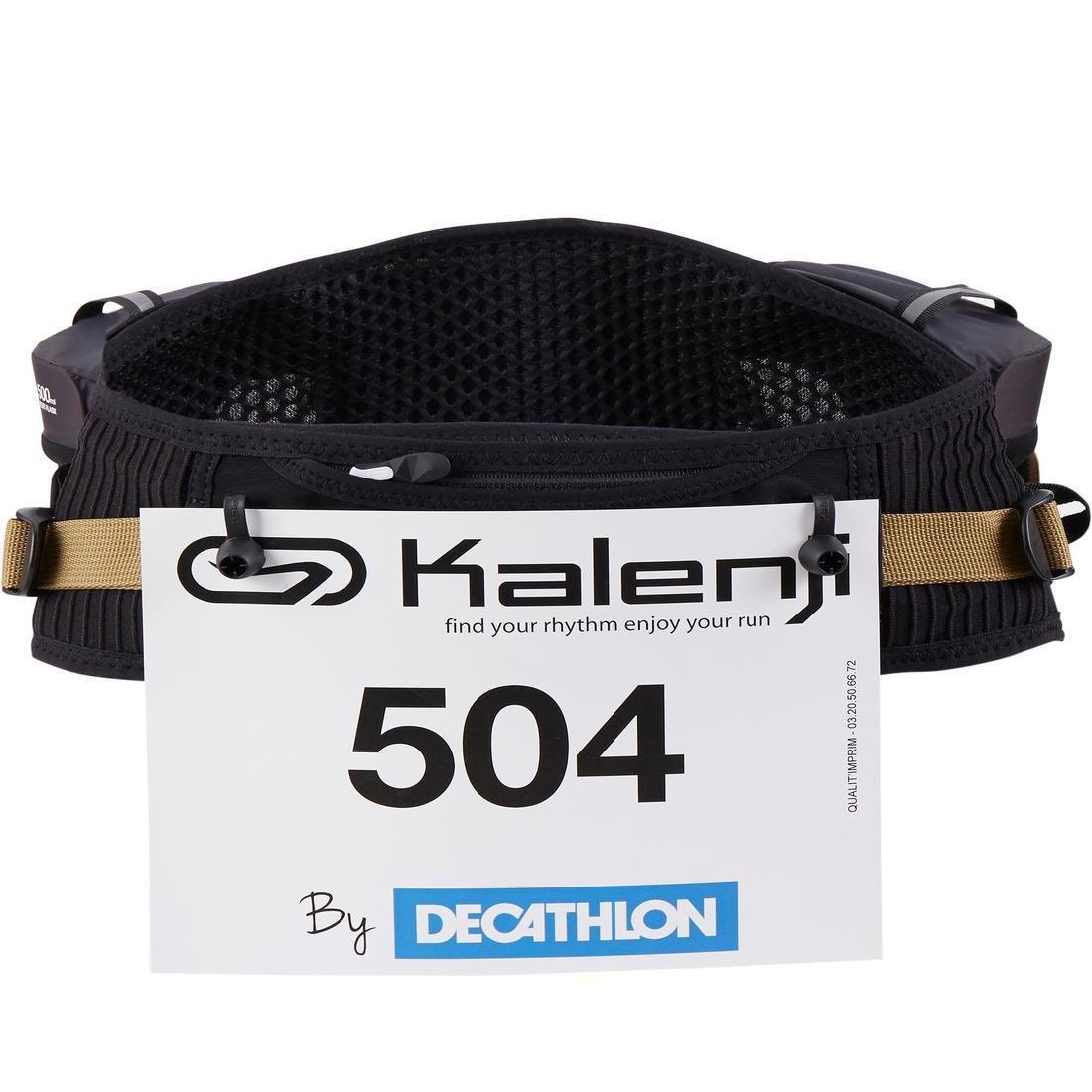 TRAIL RUNNING HYDRATION BELT 2 X 500 ML SOFT FLASK - BLACK/BRONZE, , large image number 2