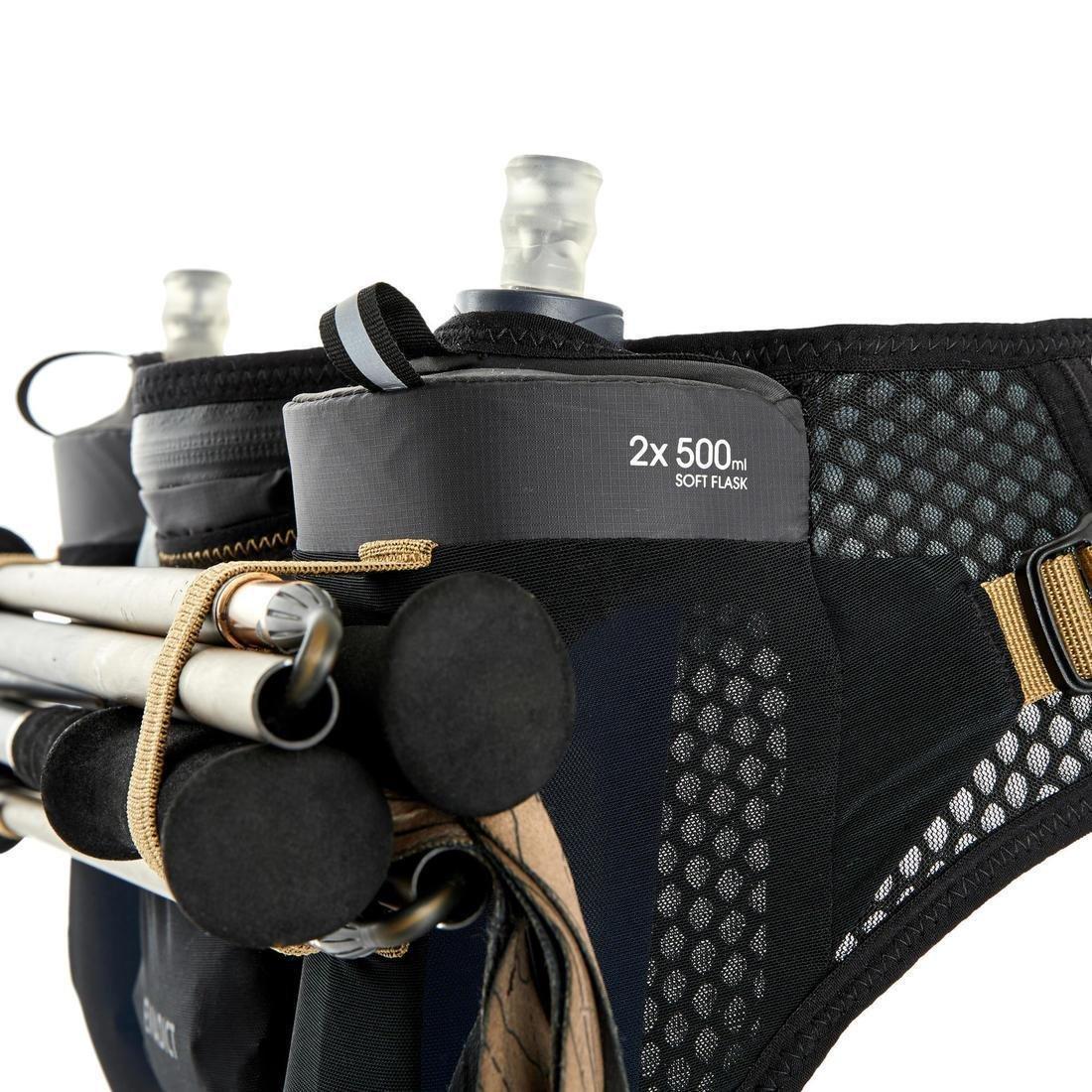 TRAIL RUNNING HYDRATION BELT 2 X 500 ML SOFT FLASK - BLACK/BRONZE, , large image number 5