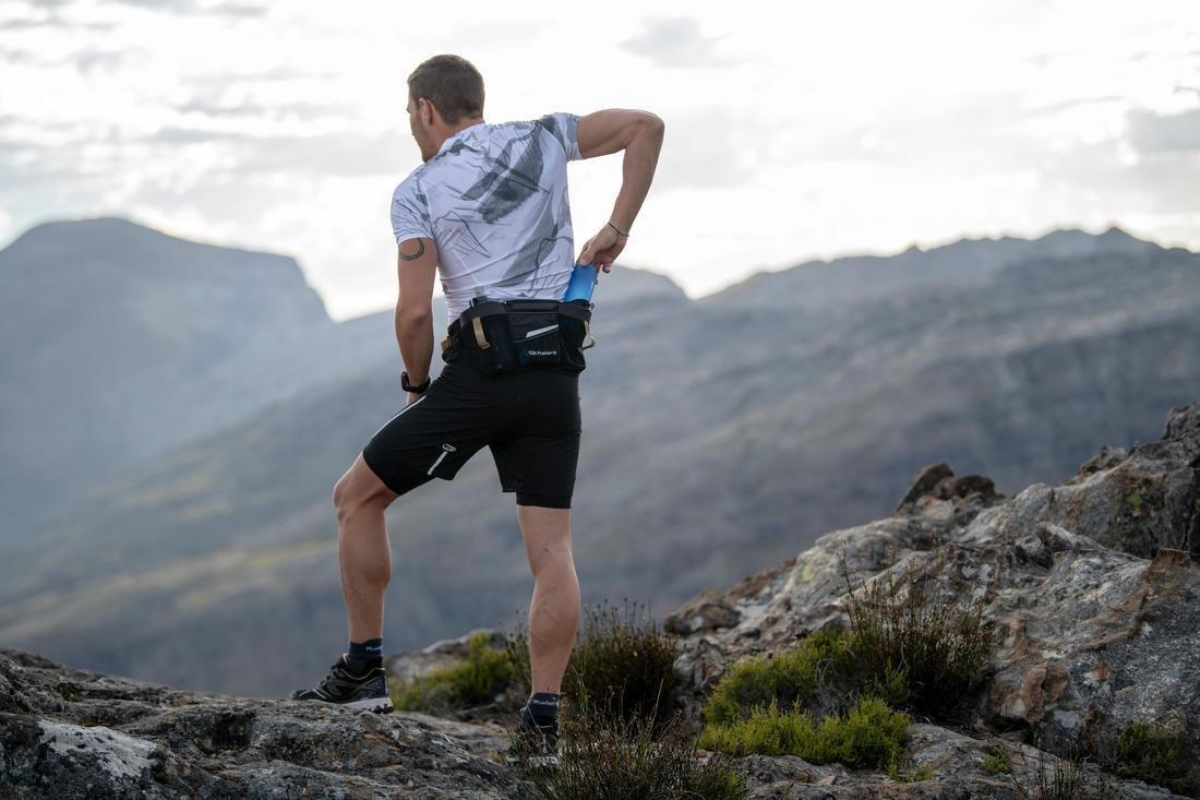 TRAIL RUNNING HYDRATION BELT 2 X 500 ML SOFT FLASK - BLACK/BRONZE, , large image number 14
