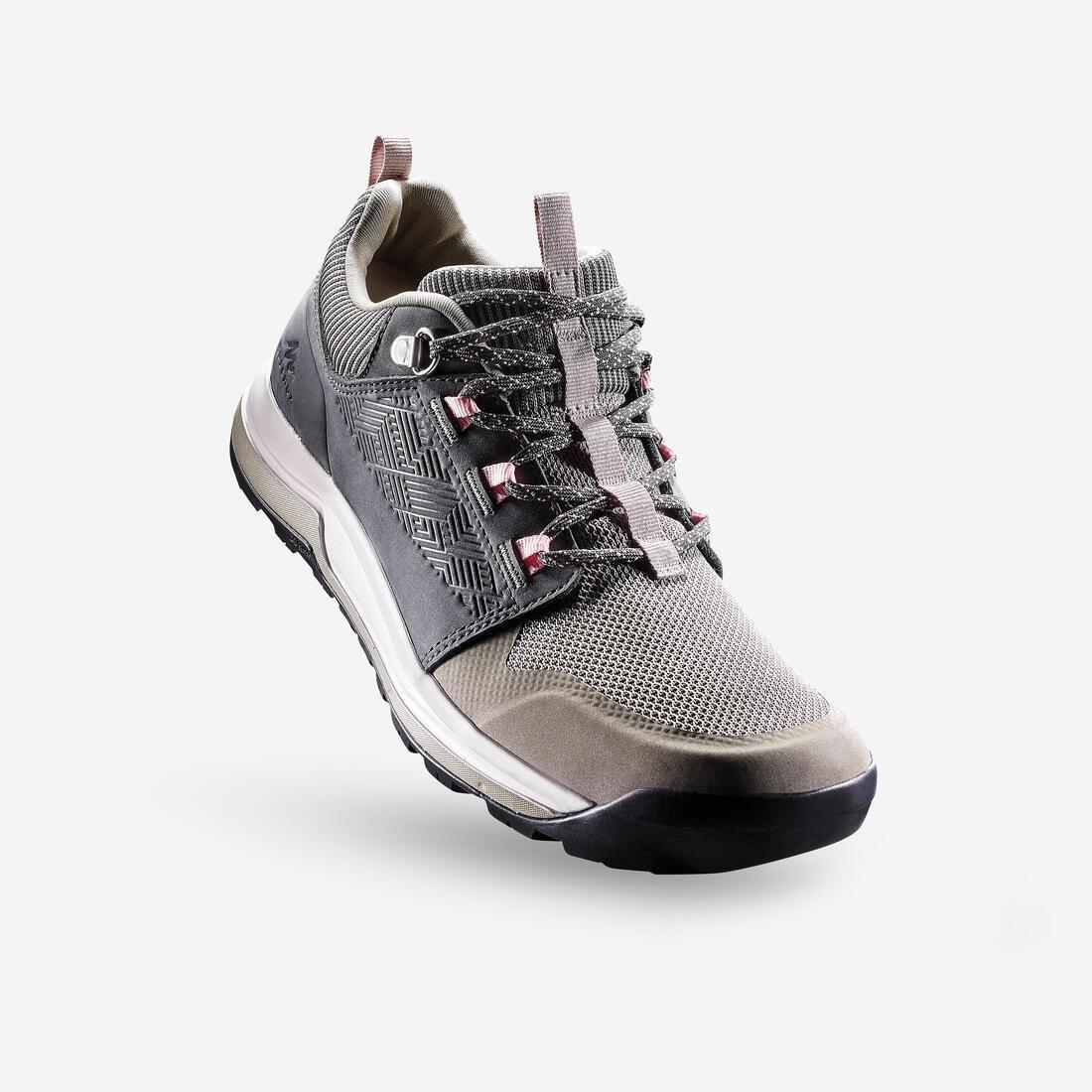 Women Leather Hiking Boots - Nh500, Green, , large image number 0