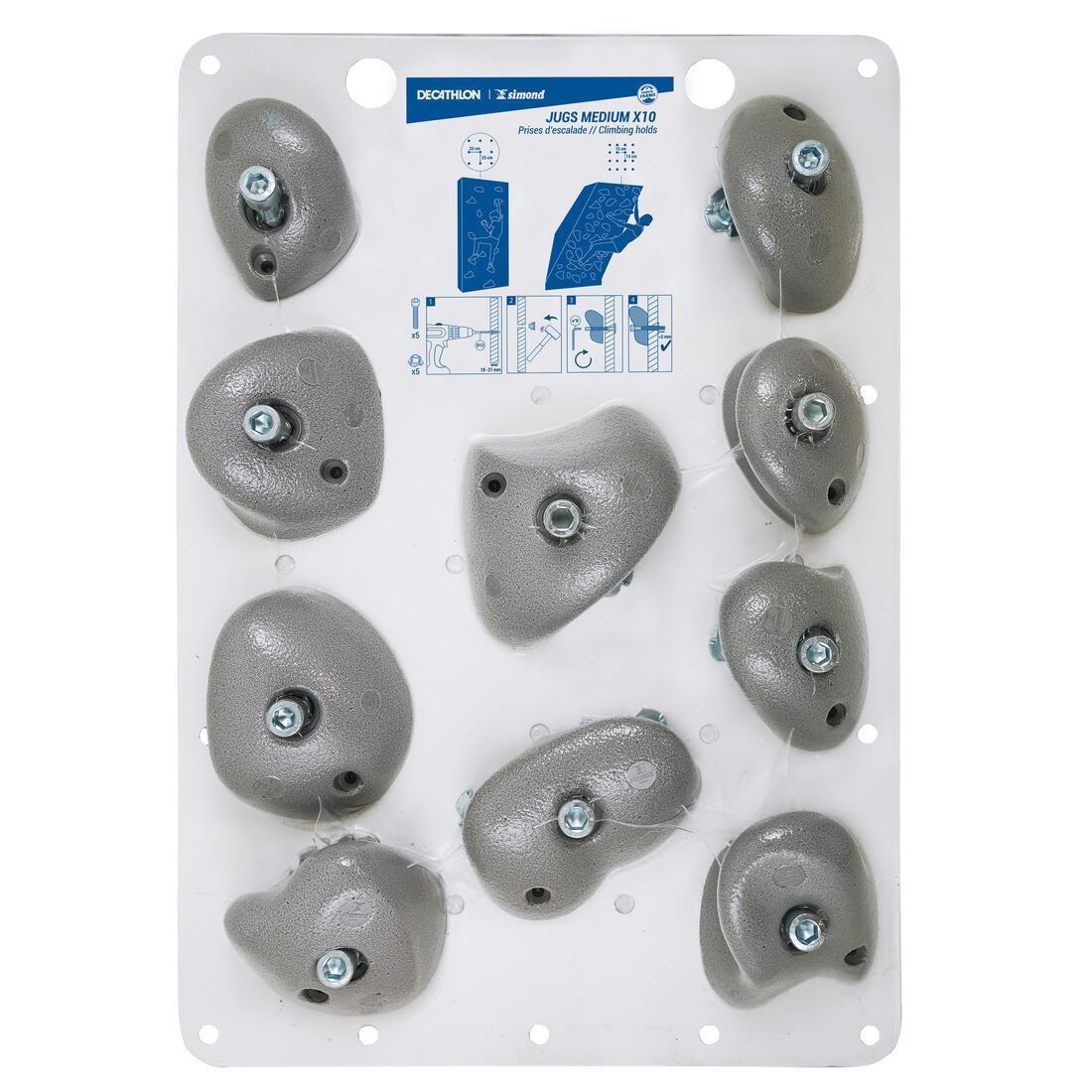 SCARLET RED CLIMBING HOLDS VERTIKA JUGS MEDIUM X10, No Color, large image number 5