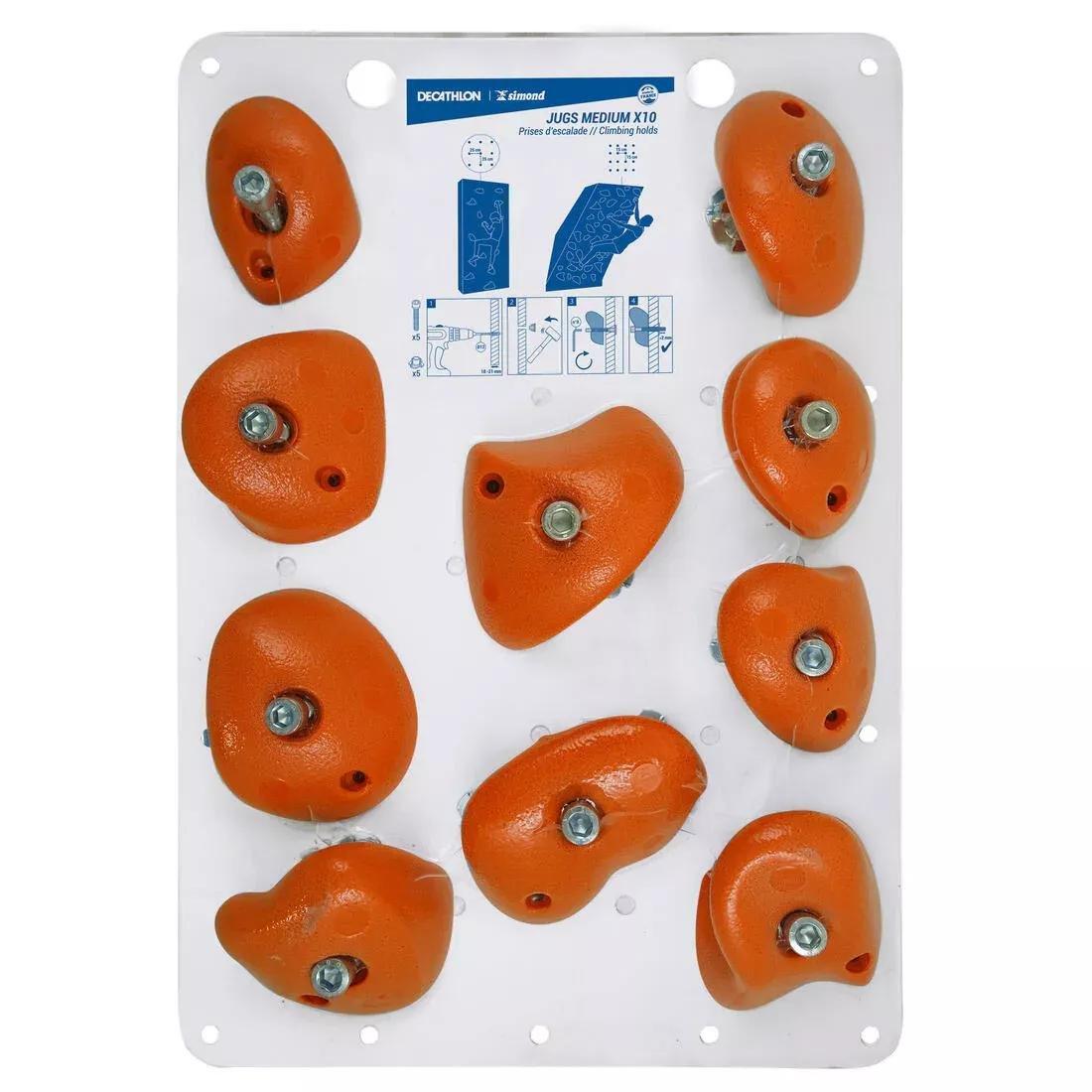 SCARLET RED CLIMBING HOLDS VERTIKA JUGS MEDIUM X10, No Color, large image number 13