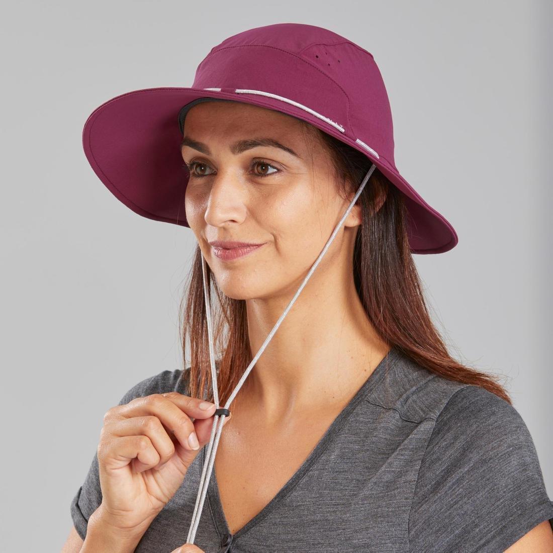 Women's Anti-Uv Mountain Trekking Hat |Trek 500, Purple, No Color, large image number 0