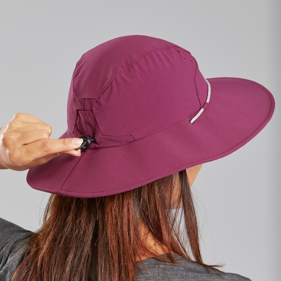 Women's Anti-Uv Mountain Trekking Hat |Trek 500, Purple, No Color, medium