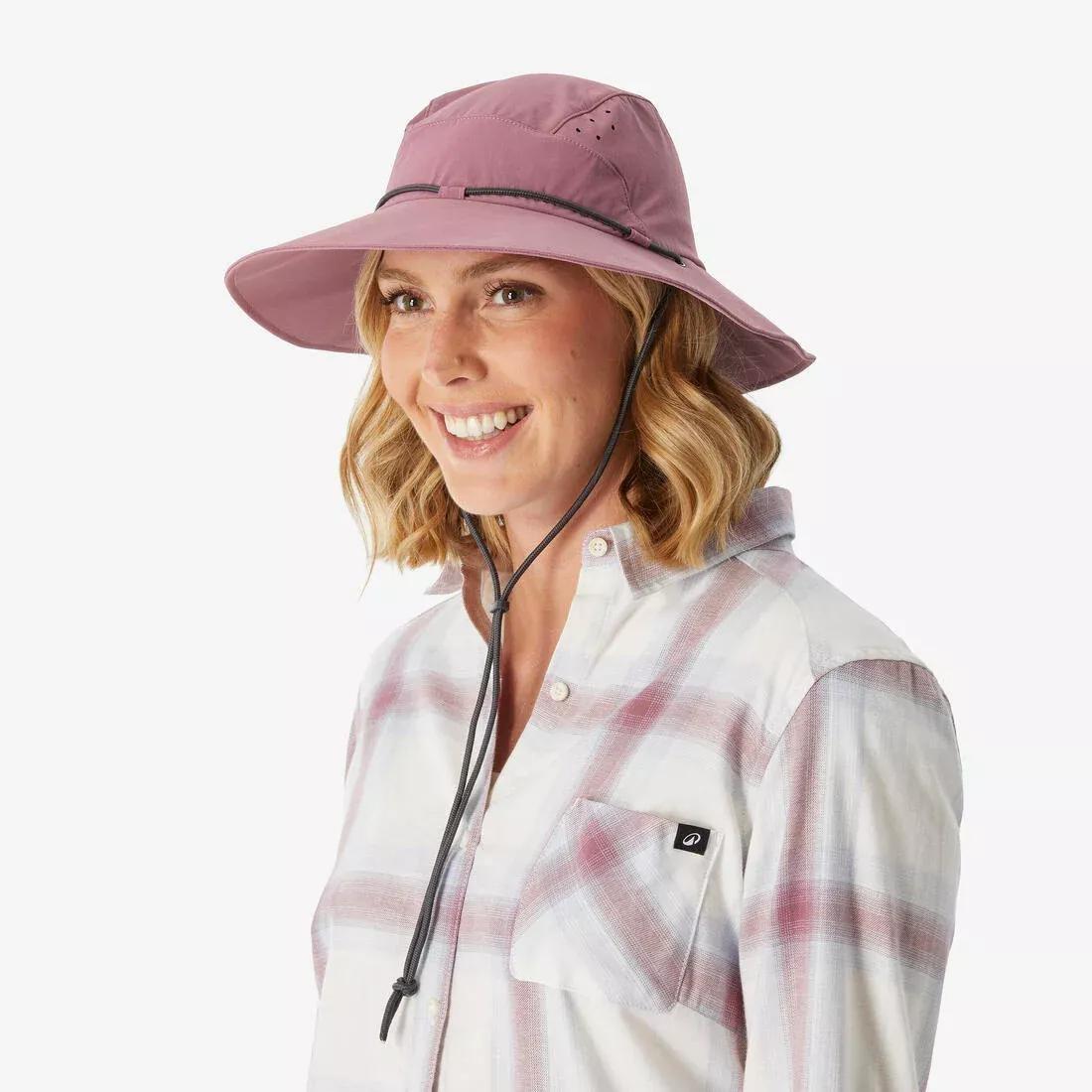 Women's Anti-Uv Mountain Trekking Hat |Trek 500, Purple, No Color, large image number 9