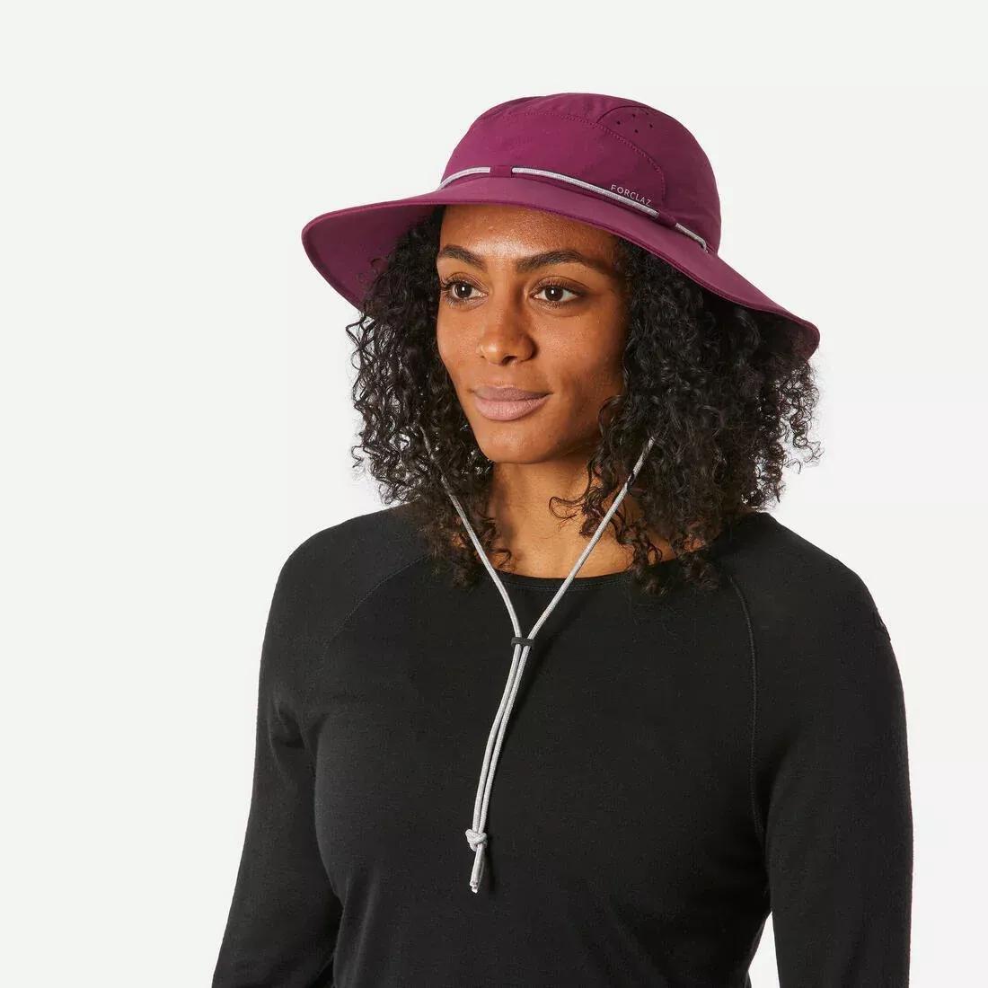 Women's Anti-Uv Mountain Trekking Hat |Trek 500, Purple, No Color, large image number 13