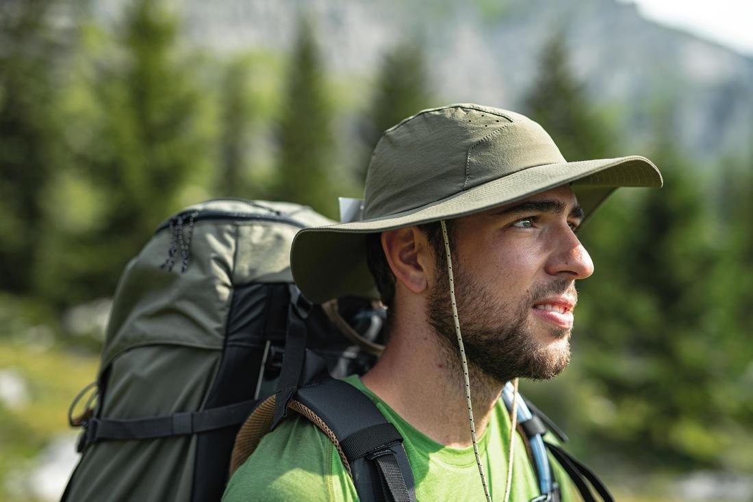 Men's Anti-UV Mountain Trekking Hat - TREK 500, Dark Ivy Green, , large image number 3