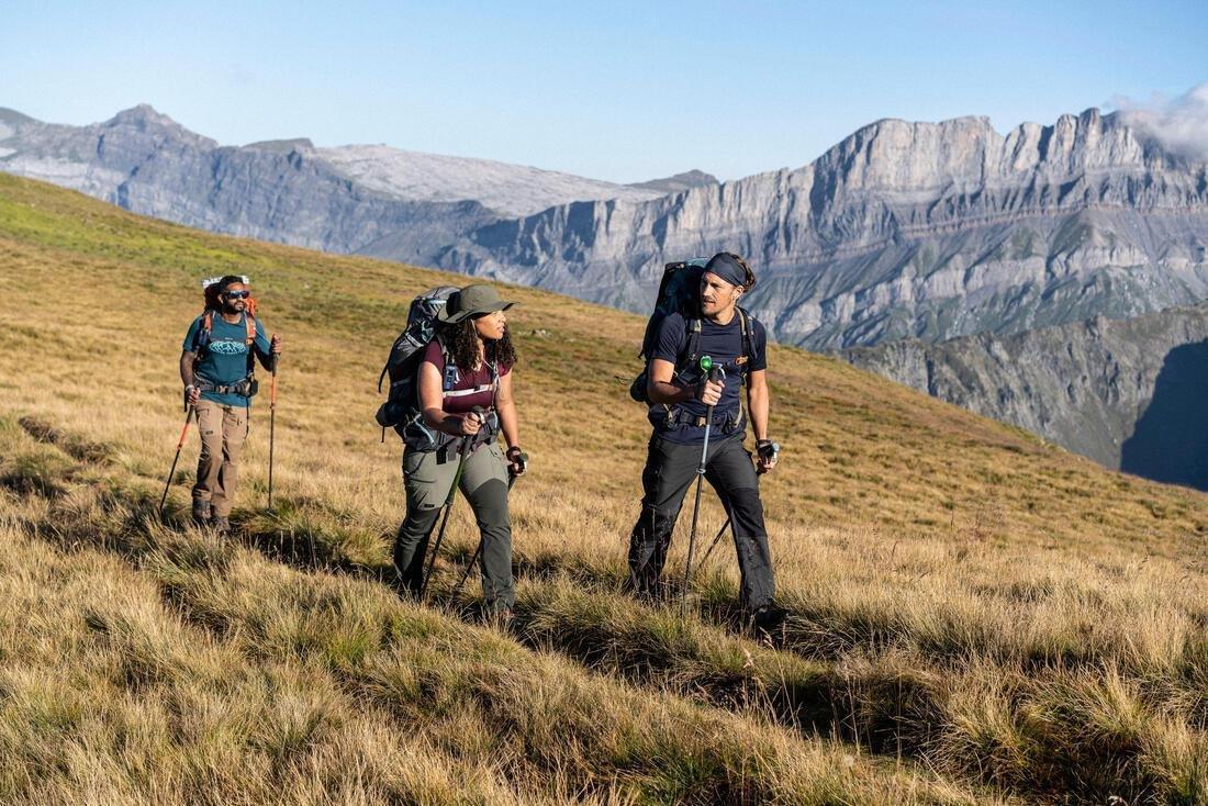 Men's Anti-UV Mountain Trekking Hat - TREK 500, Dark Ivy Green, No Color, medium