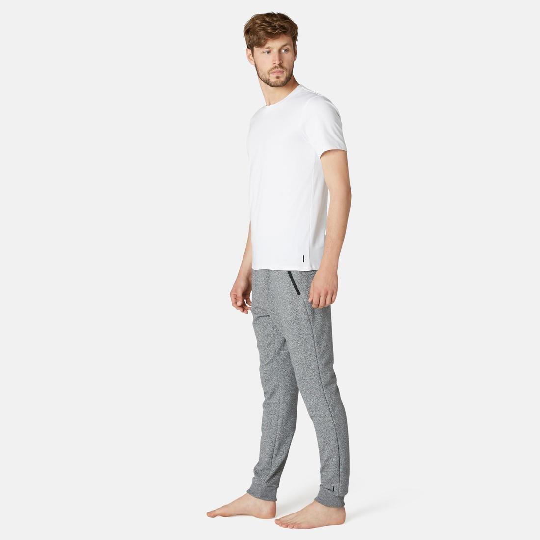 Fitness Slim-Fit Jogging Bottoms with Zip Pockets, Dark Grey, , large image number 6
