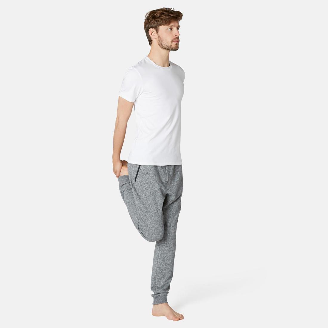 Fitness Slim-Fit Jogging Bottoms with Zip Pockets, Dark Grey, , large image number 7