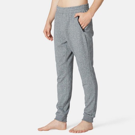 DOMYOS - Fitness Slim-Fit Jogging Bottoms with Zip Pockets, Grey