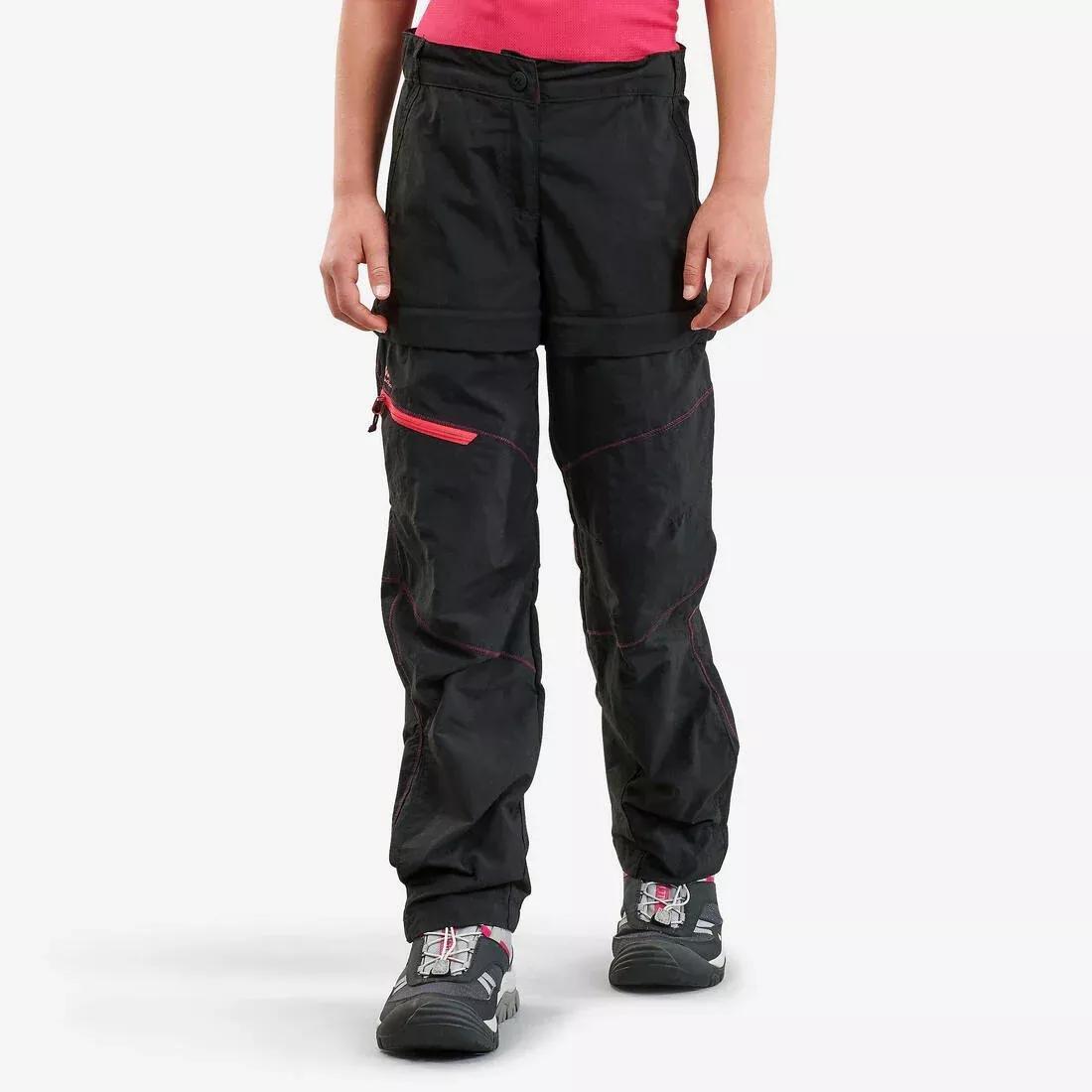 Hike 900 Children's Modular Hiking Trousers, Black, , large image number 0