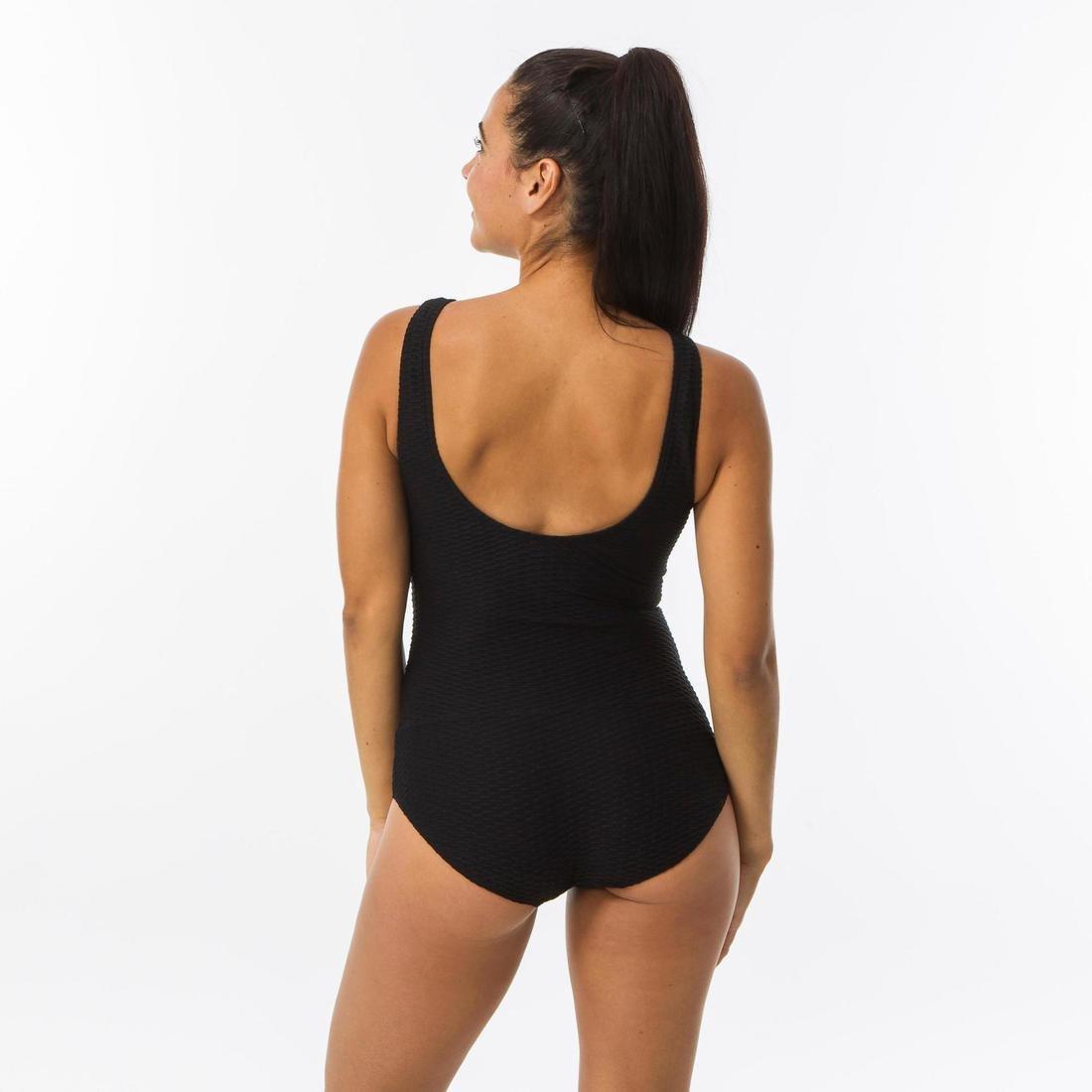 EmbossedWomens 1-Piece SwimsuitKaipearl, Black, , large image number 5