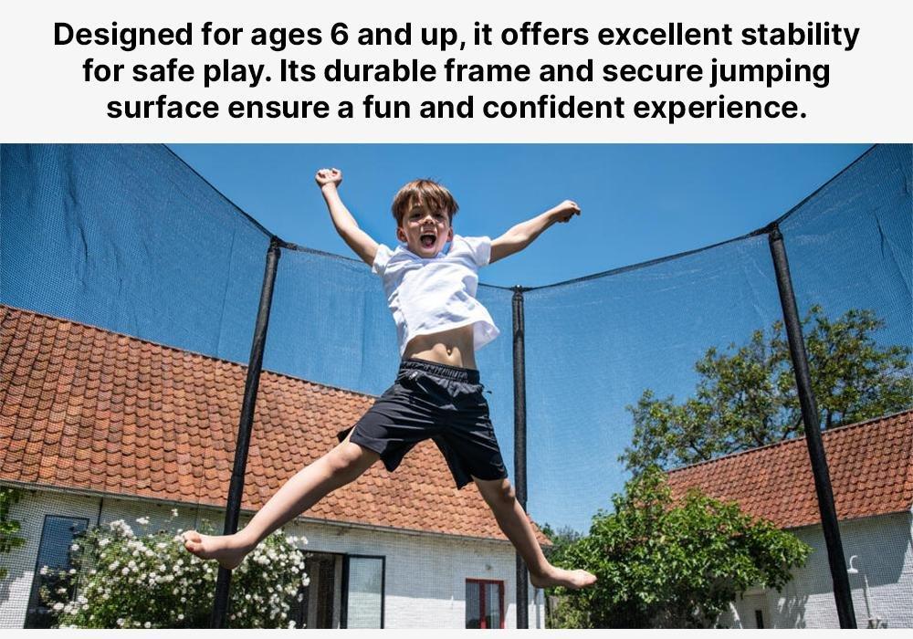 Octagonal Trampoline With Safety Net 300, Black, No Color, large image number 18