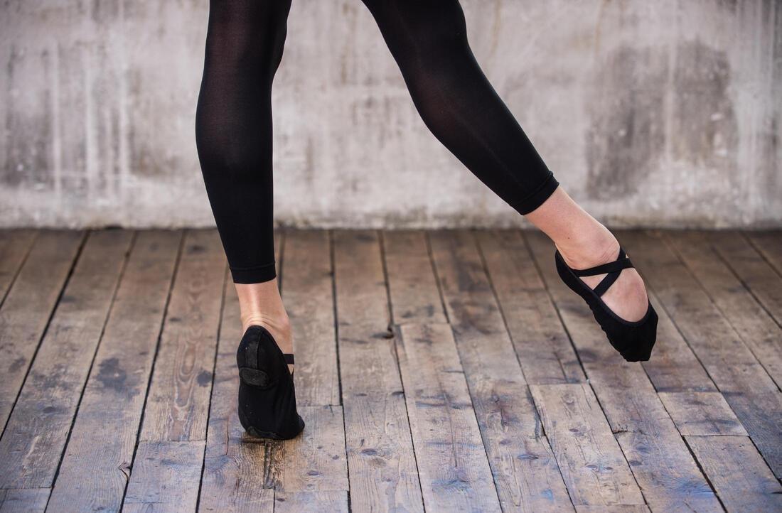 Stretch Canvas Split-Sole Demi-Pointe Ballet, Black, , large image number 6