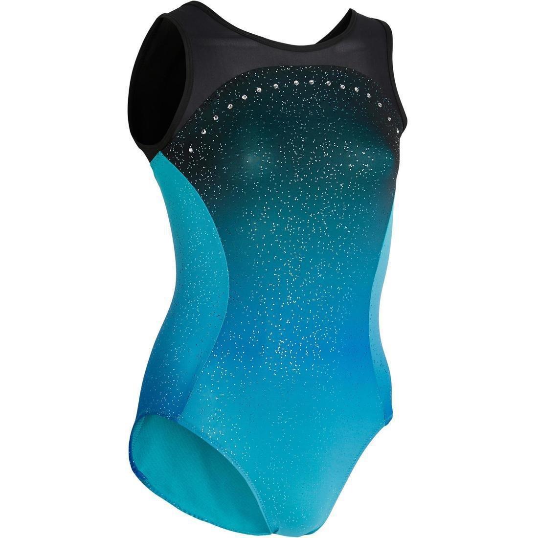 900Girls Artistic Gymnastics Sleeveless Leotard, Blue, No Color, large image number 10