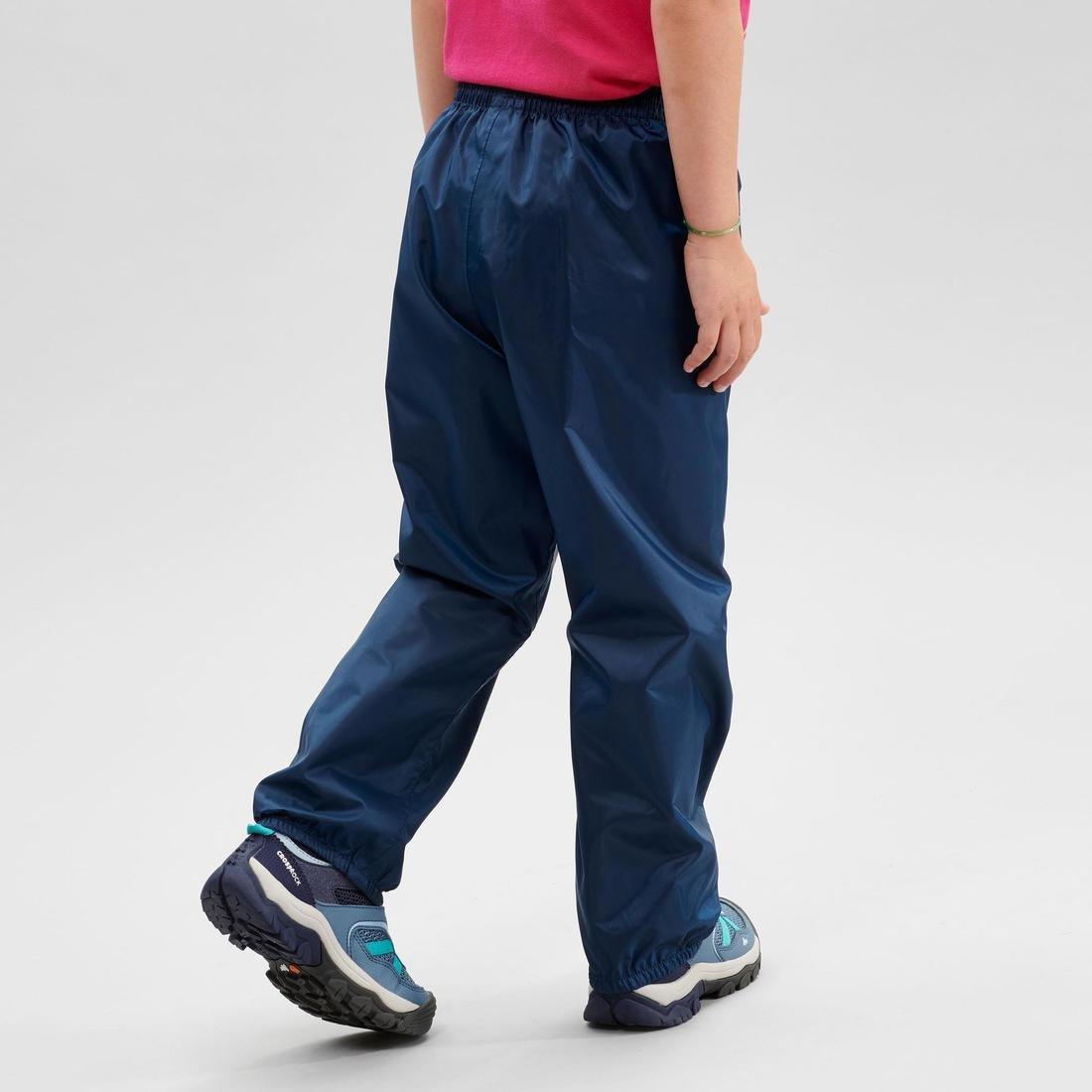 NAVY BLUE Kids' Waterproof Hiking Over Trousers - MH100 Aged 2-6 - Navy Blue, , large image number 2