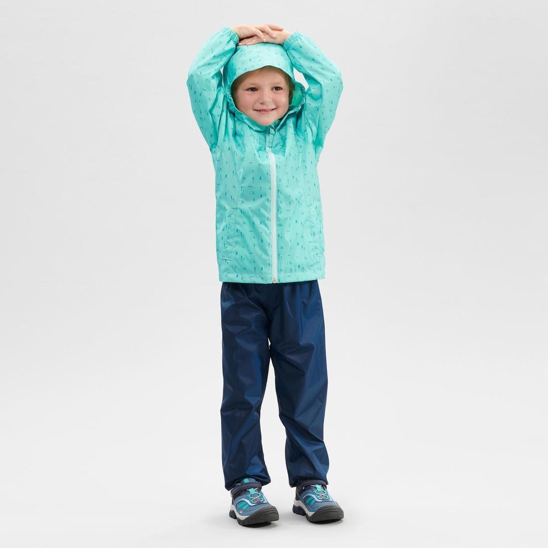 NAVY BLUE Kids' Waterproof Hiking Over Trousers - MH100 Aged 2-6 - Navy Blue, , large image number 4