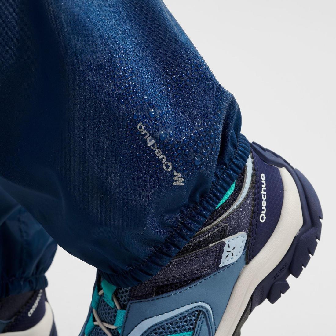 Kids Unisex Waterproof Hiking Over Trousers - MH100 Aged 2-6, Navy, No Color, large image number 5