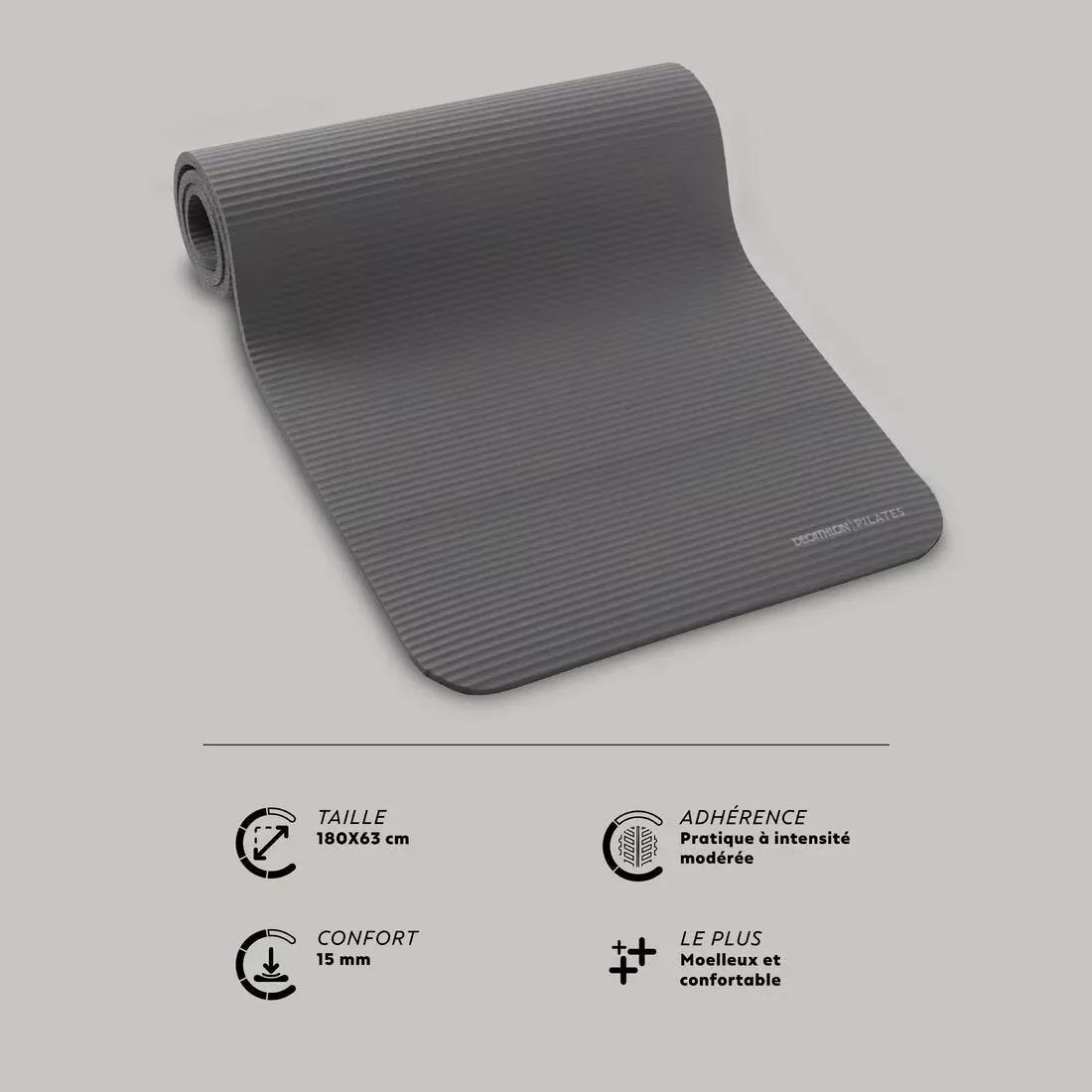 DOMYOS - Comfort Fitness Floor Mat, Charcoal Grey