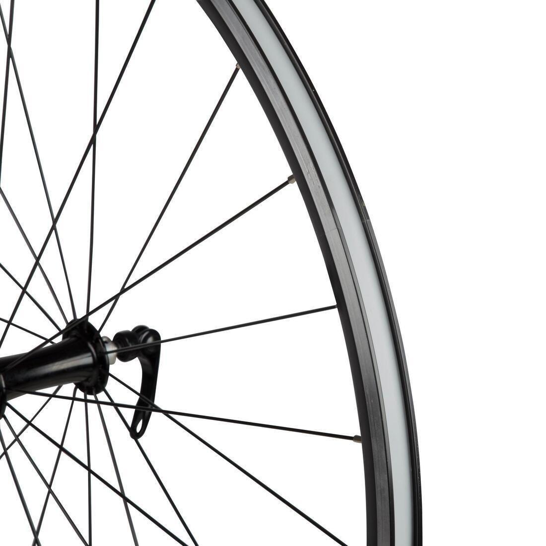 Triban 520 700 Double-Walled Front Road Bike Wheel, Black, No Color, large image number 2