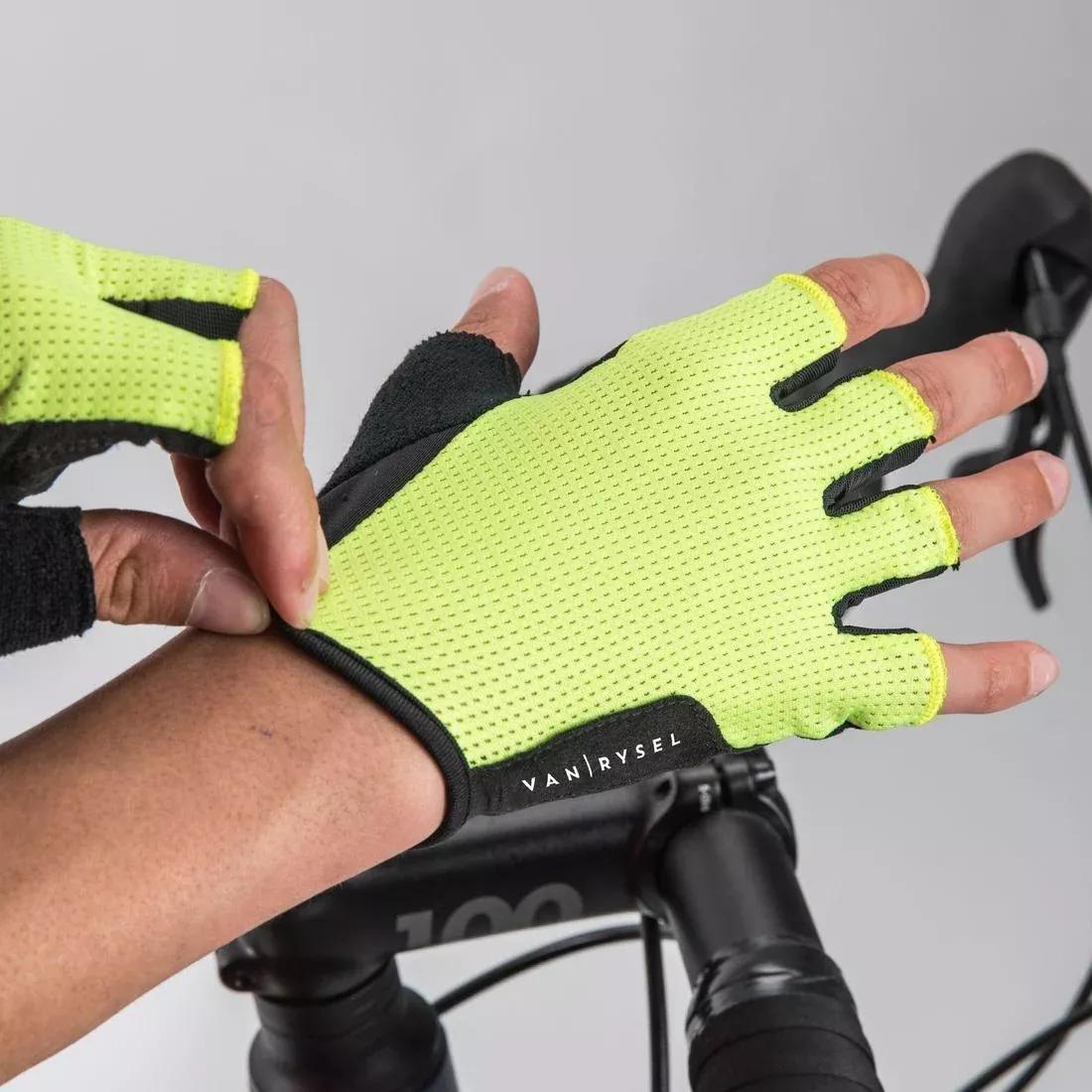 Road Cycling Glove500, Fluo Lime Yellow, , large image number 3