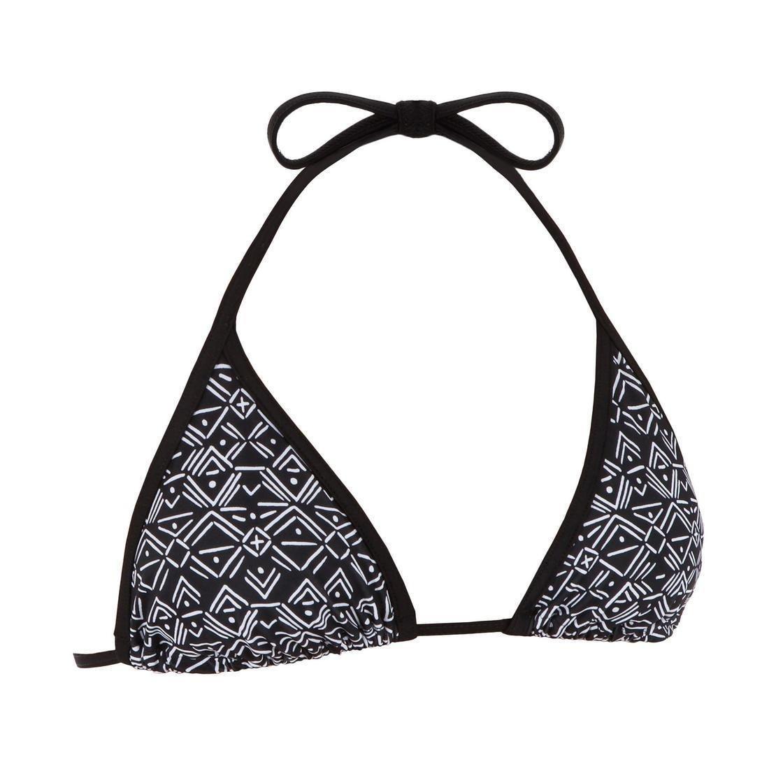 Women Sliding Triangle Swimsuit Top, Black, , large image number 1