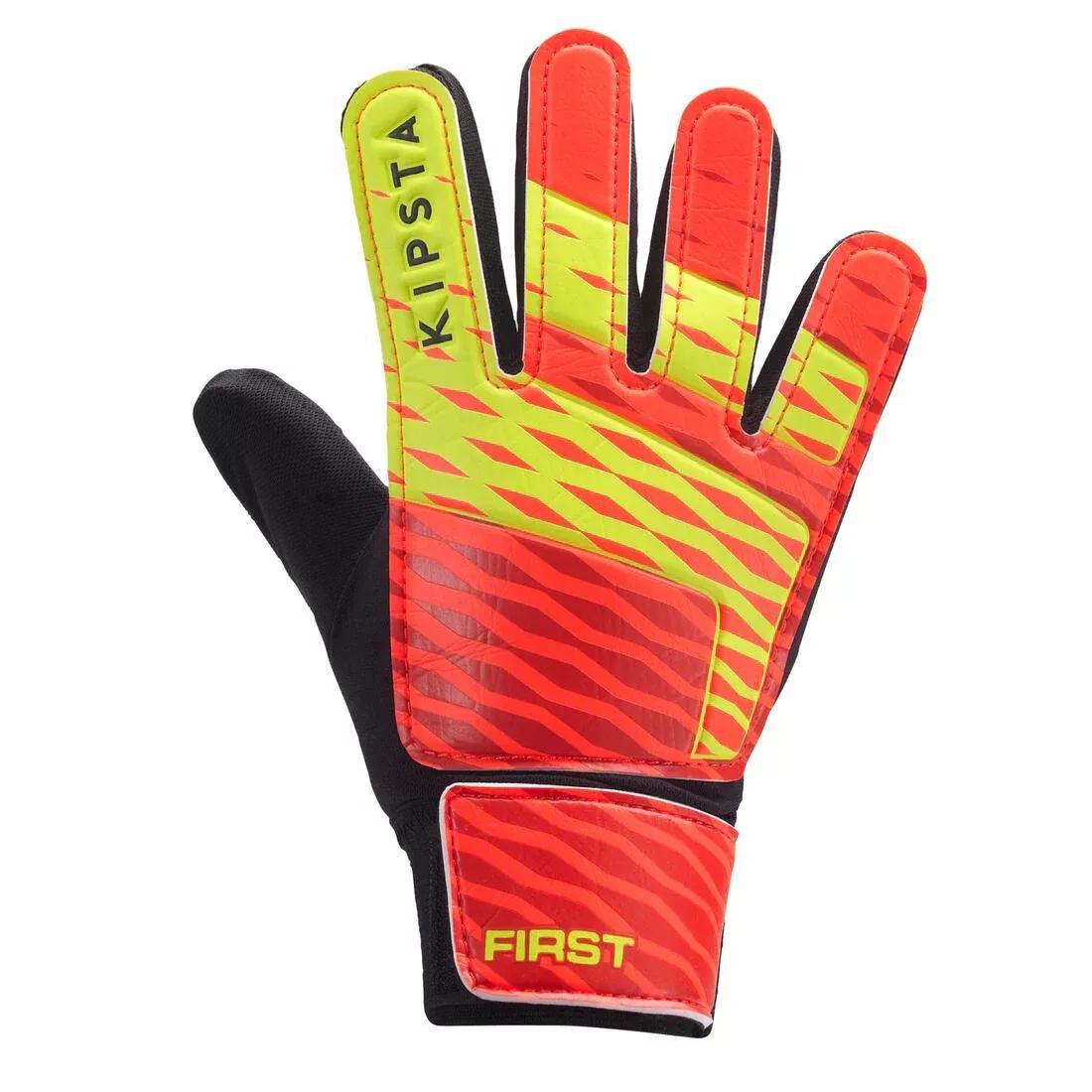 FirstKids Football Goalkeeper Gloves, Fluo Blood Orange, No Color, large image number 0